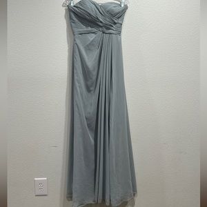 Azazie Strapless Sweetheart Neck  Bridesmaid Gown-Steel Grey SZ 4